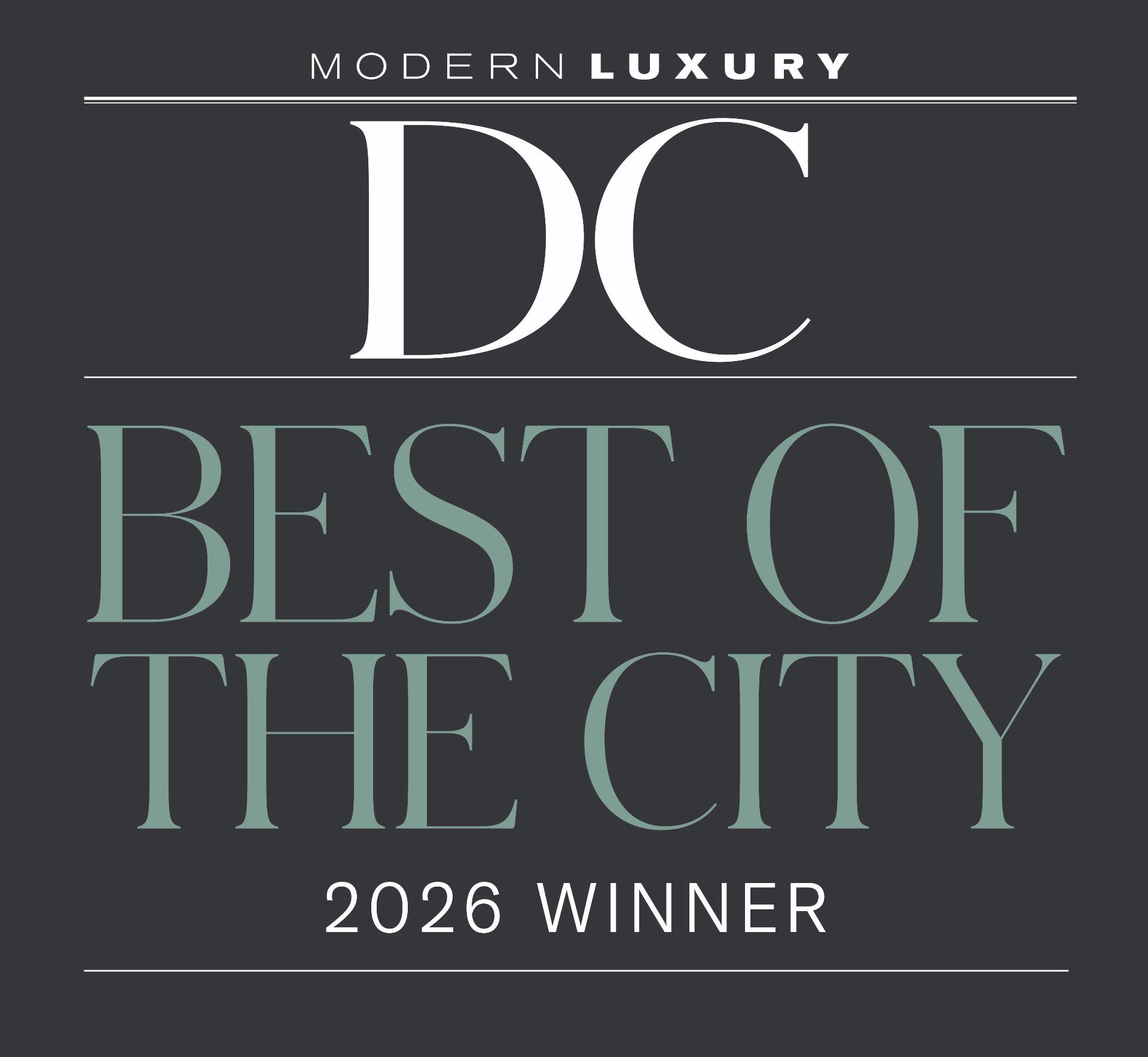 Modern Luxury DC — Best of the City 2026 Winner — Official Badge